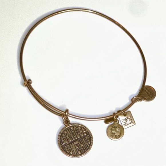 Alex and Ani Born To Be Something Charm Bangle Russian Gold - Picture 1 of 1